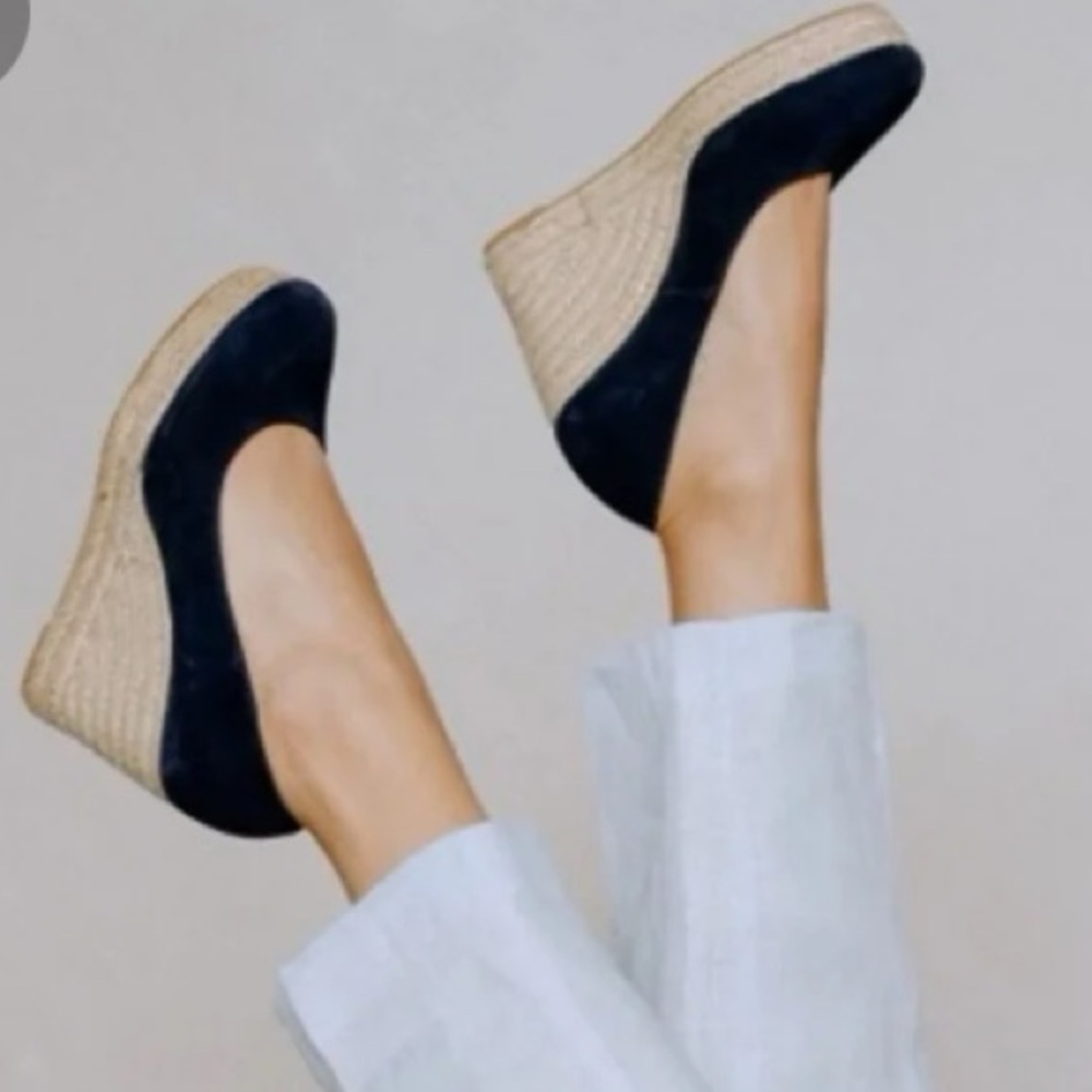 ALDO "Drewel" Women Navy Canvas Wedge Espadrilles Heels | 36/5.5